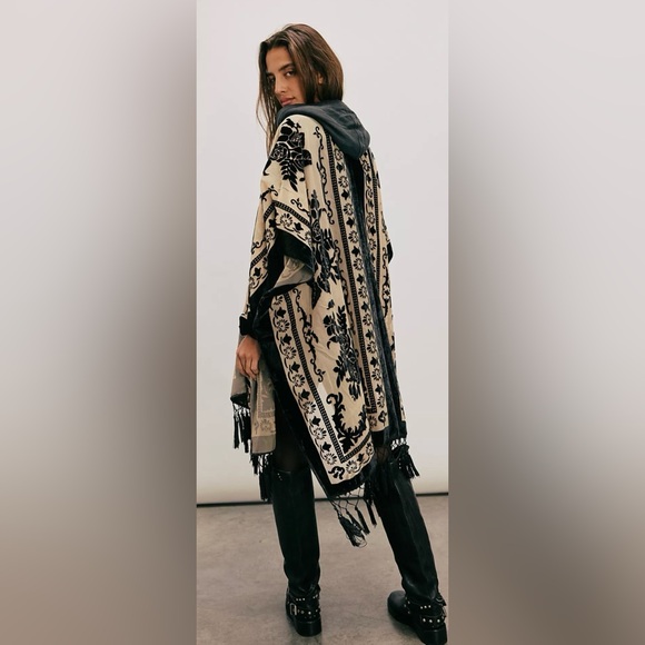 Free People Nightbird Burnout Kimono In Black Combo OS - Picture 2 of 12